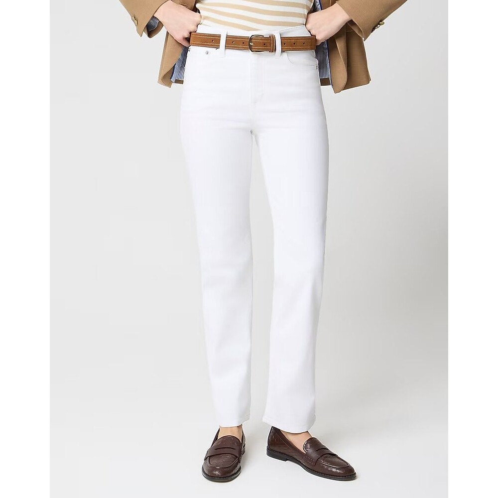 J. CREW Mid-Rise Straight Jean 29 White Denim All-Day Stretch NWT B6